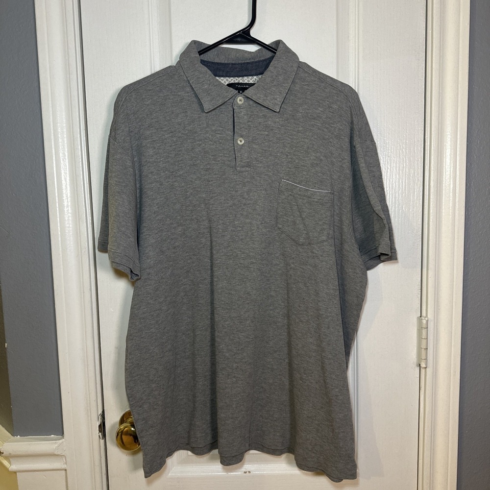 Tahari Men's Polo‎ Shirt Size XL Color Gray